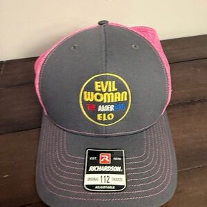 Richardson 112 Trucker Hat – Evil Woman The American ELO – Gray & Pink